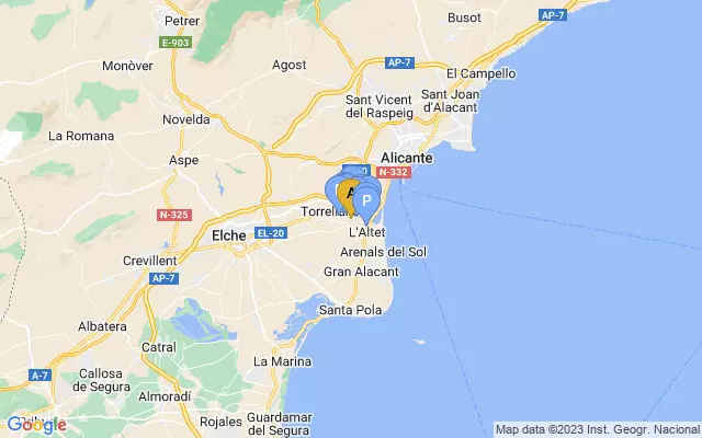 Alicante Airport lots map