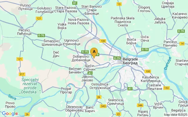 Belgrade Nikola Tesla Airport lots map