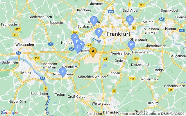 Frankfurt am Main Airport lots map