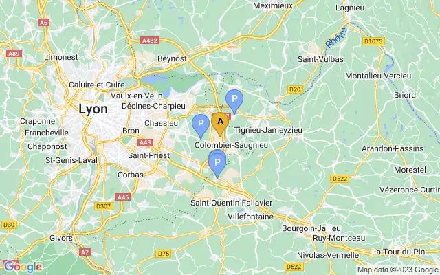 Lyon–Saint-Exupéry Airport lots map