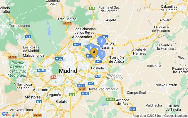 Adolfo Suárez Madrid–Barajas Airport lots map
