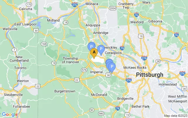Pittsburgh International Airport lots map