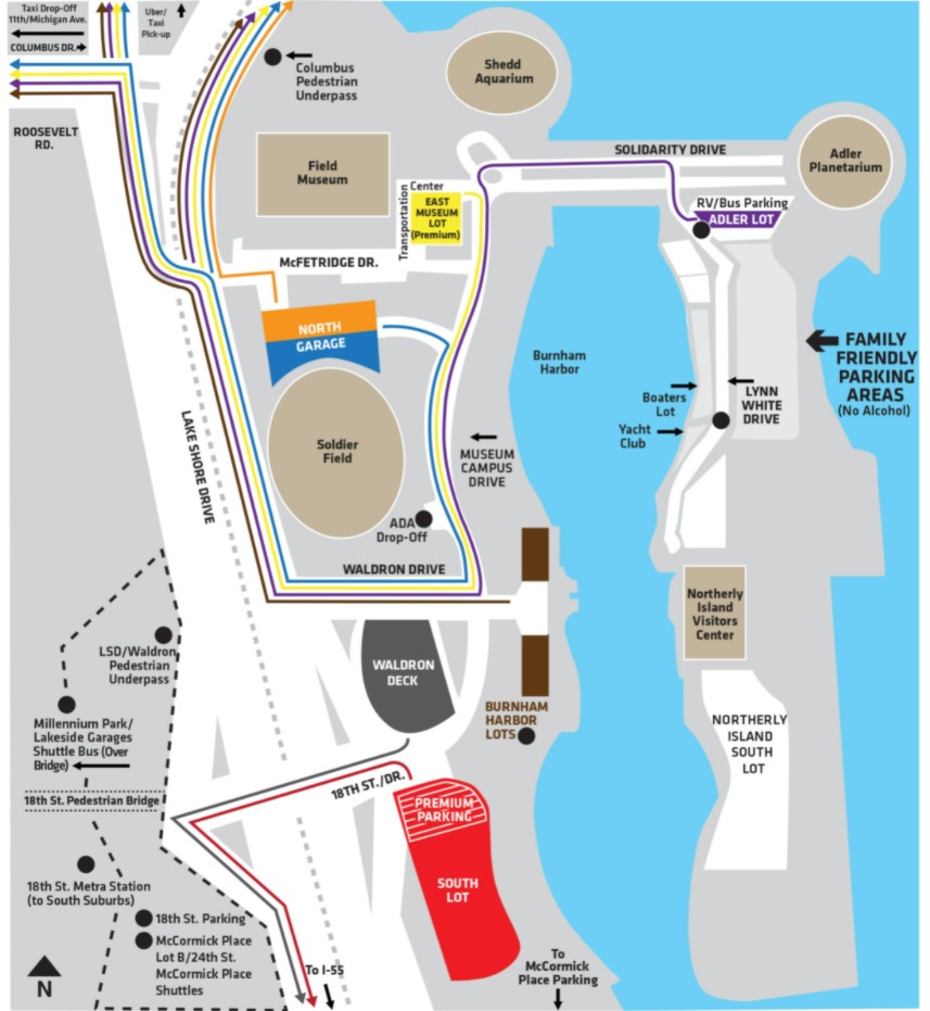 Soldier Field Parking Map 1 