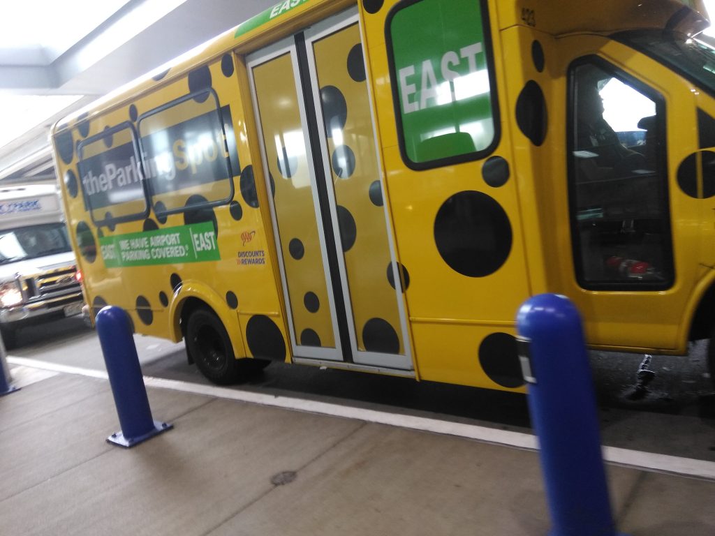 The Parking Spot Shuttle Bus at St.Louis Airport Terminal