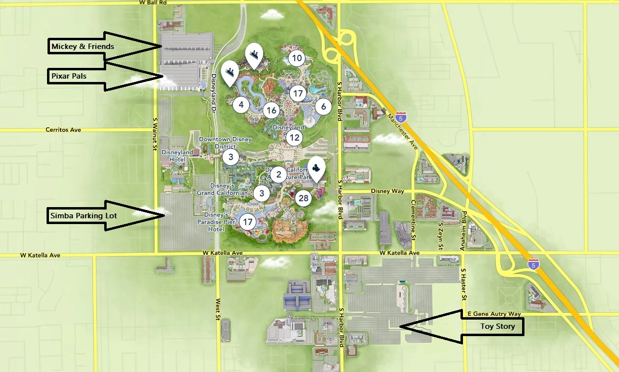 Disneyland Parking Map