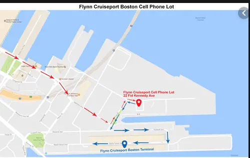 Boston Cruiseport cell phone lot map