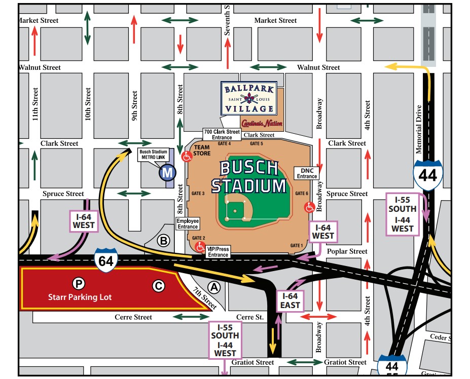 Busch Stadium Parking Map