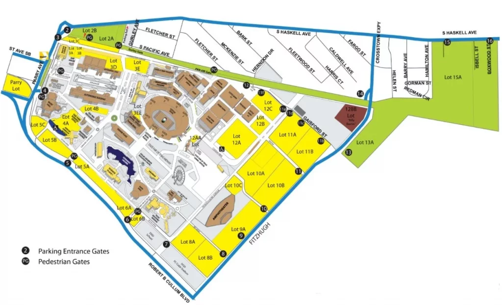 Cotton Bowl Parking Map