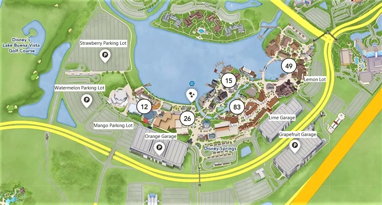 Disney Springs Parking Map
