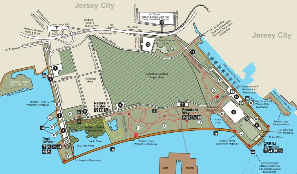 Liberty State Park Parking Map