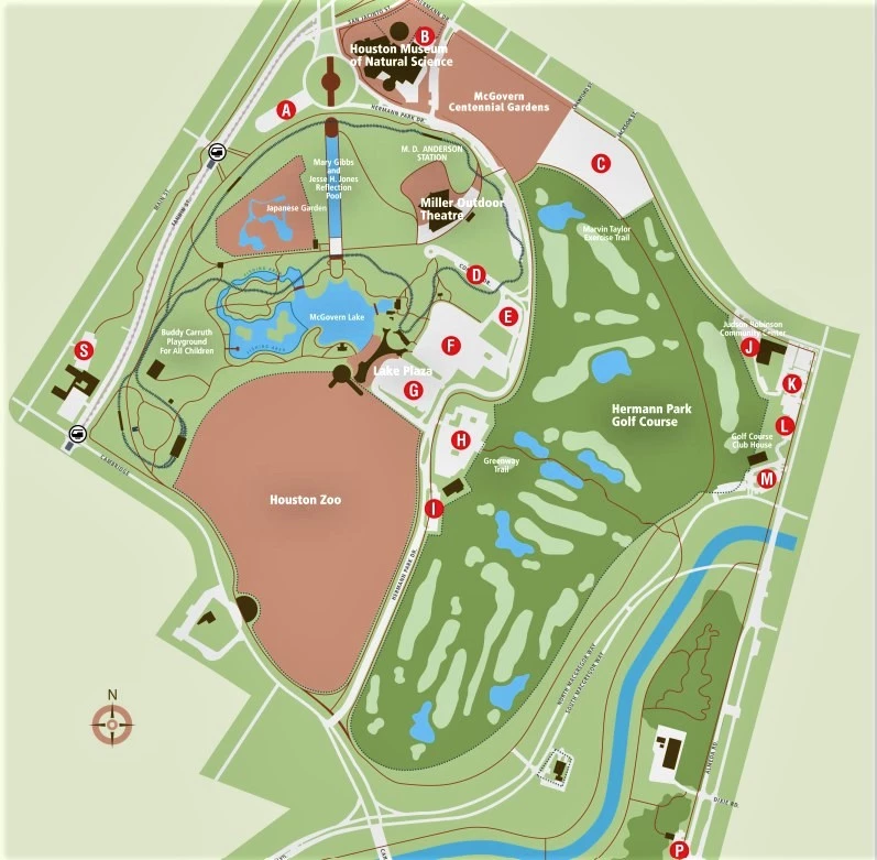 Hermann Park Parking Map