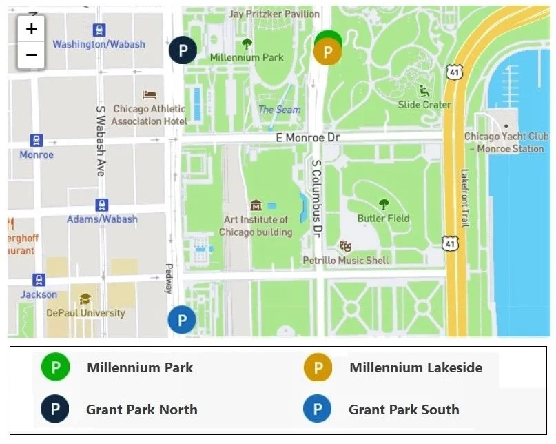 Millennium Park Parking Map