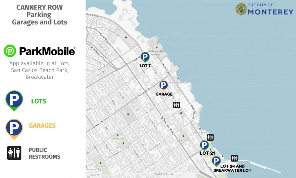 Cannery Row Parking Map