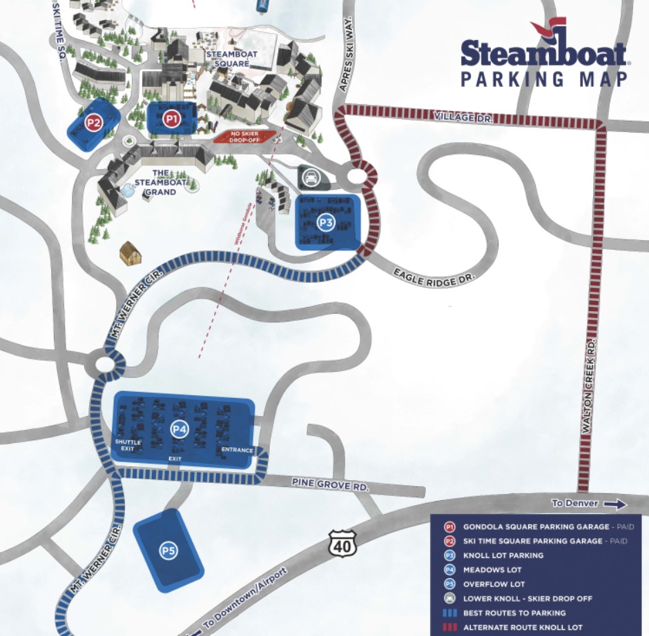 Steamboat Resort Parking Map