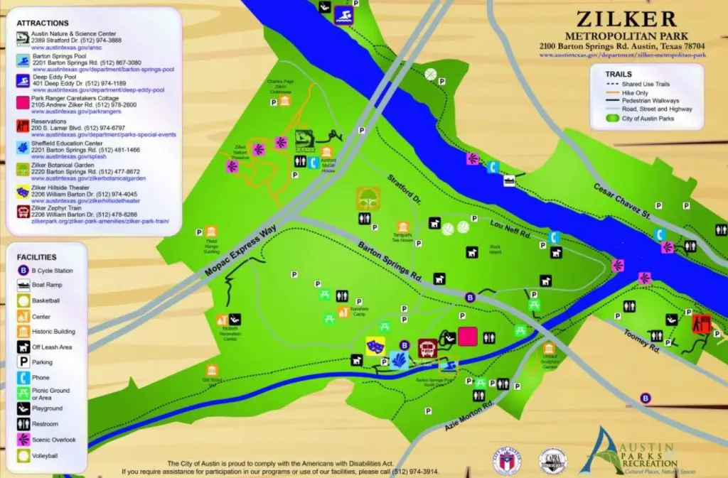 Zilker Metropolitan Park Parking Map