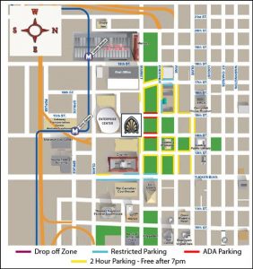 Street parking map of Stifel Theatre