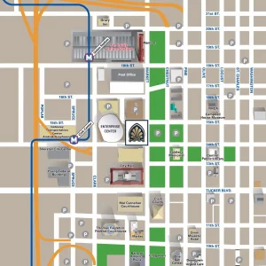 Parking map of Stifel Theatre