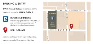 Parking map of Dallas World Aquarium