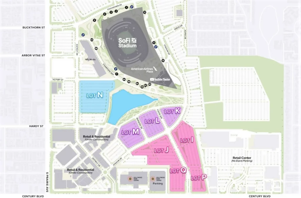YouTube Theater event parking map