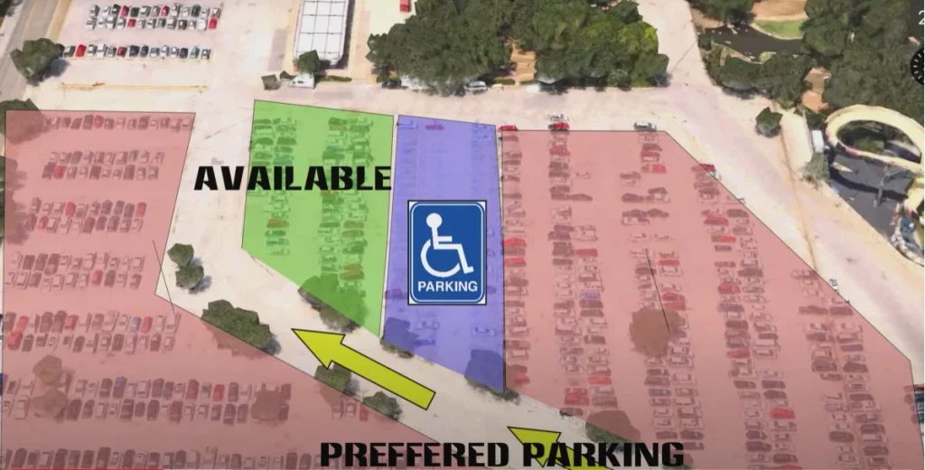 Parking at Six Flags Over Texas